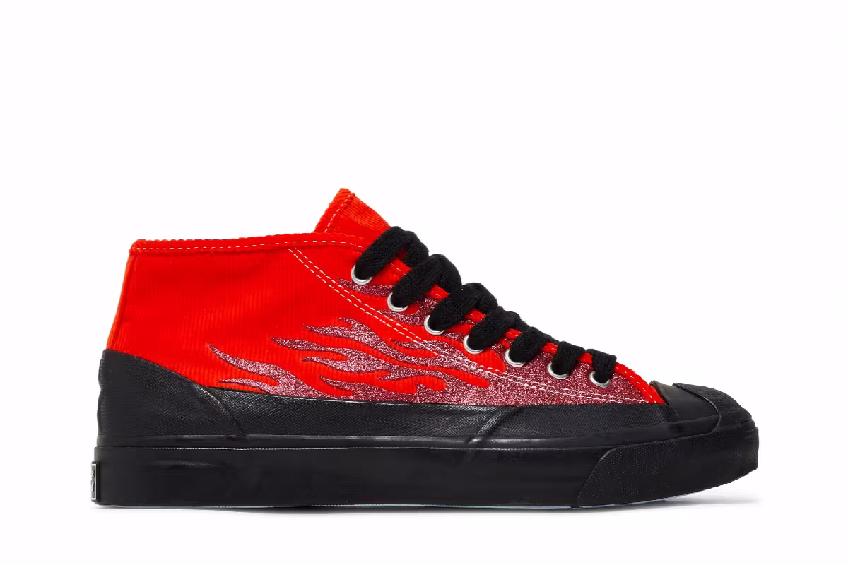 ASAP Nast x Converse Jack Purcell Mid Red Flames, view 2