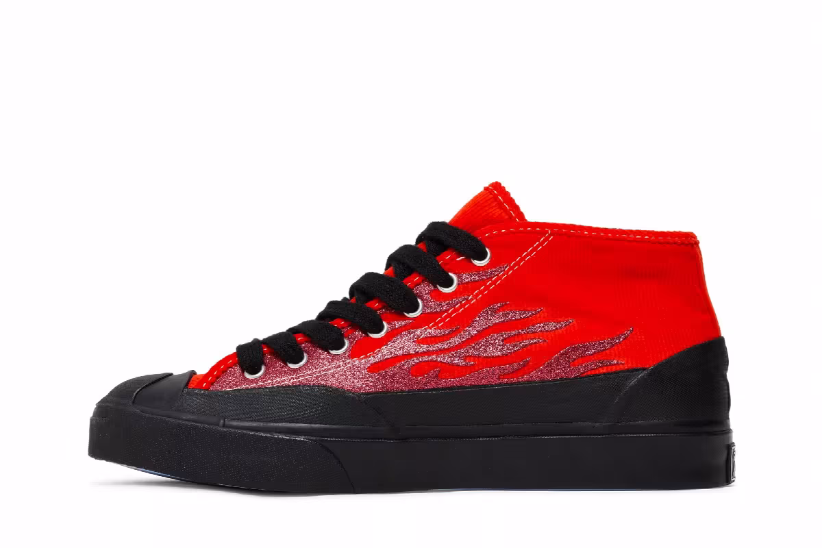 ASAP Nast x Converse Jack Purcell Mid Red Flames, view 4