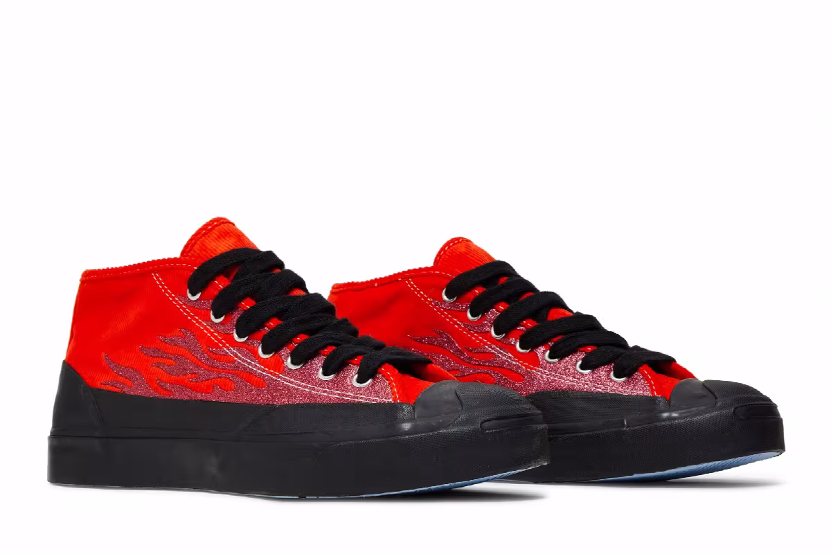 ASAP Nast x Converse Jack Purcell Mid Red Flames, view 9