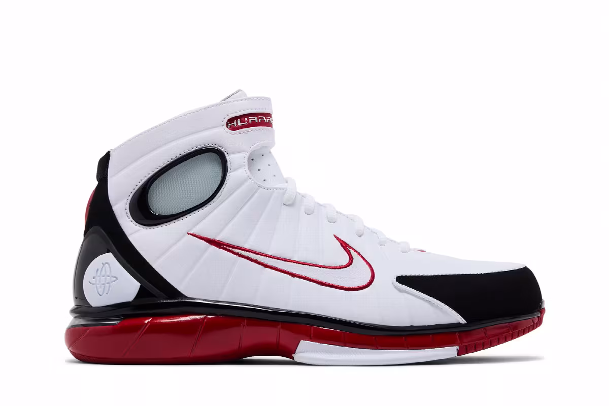 Nike Air Zoom Huarache 2K4 White Varsity Red, view 2
