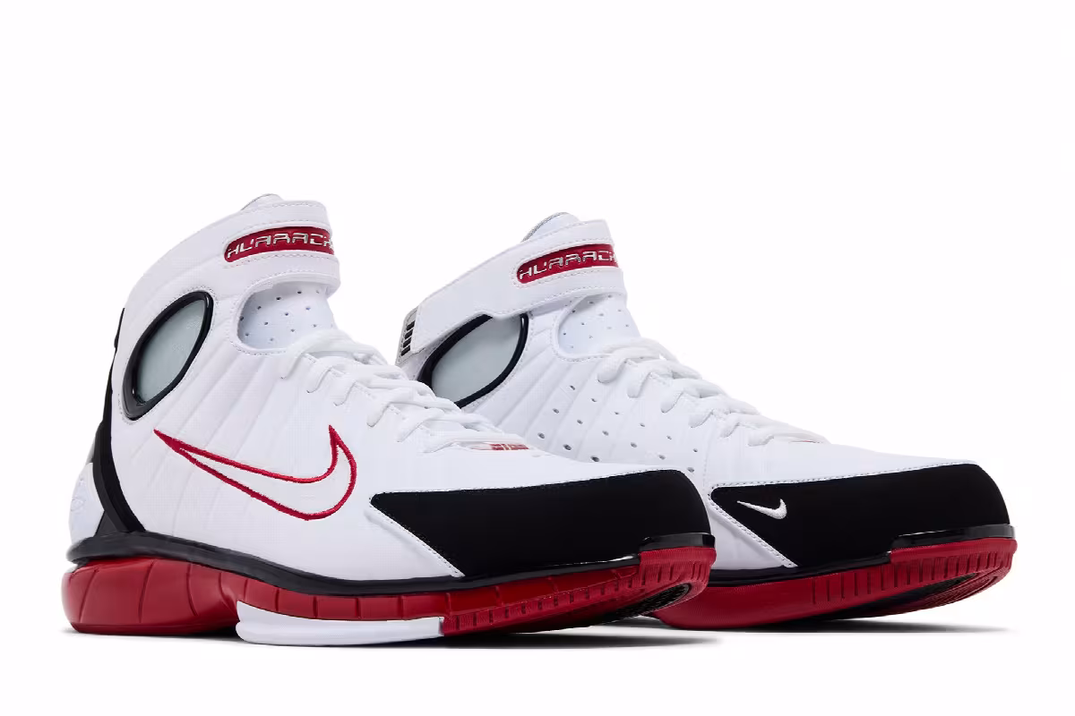 Nike Air Zoom Huarache 2K4 White Varsity Red, view 9