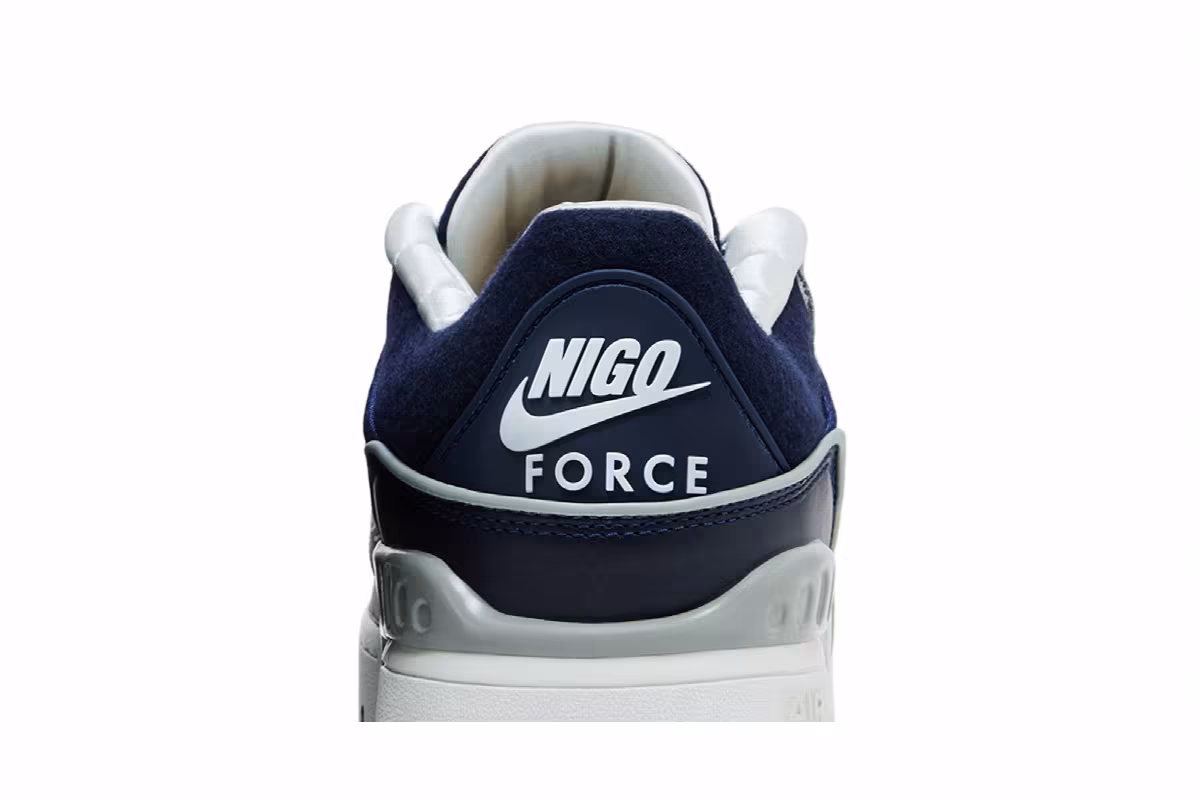Nigo x Nike Air Force 3 SP College Pack - Mignight Navy, view 8