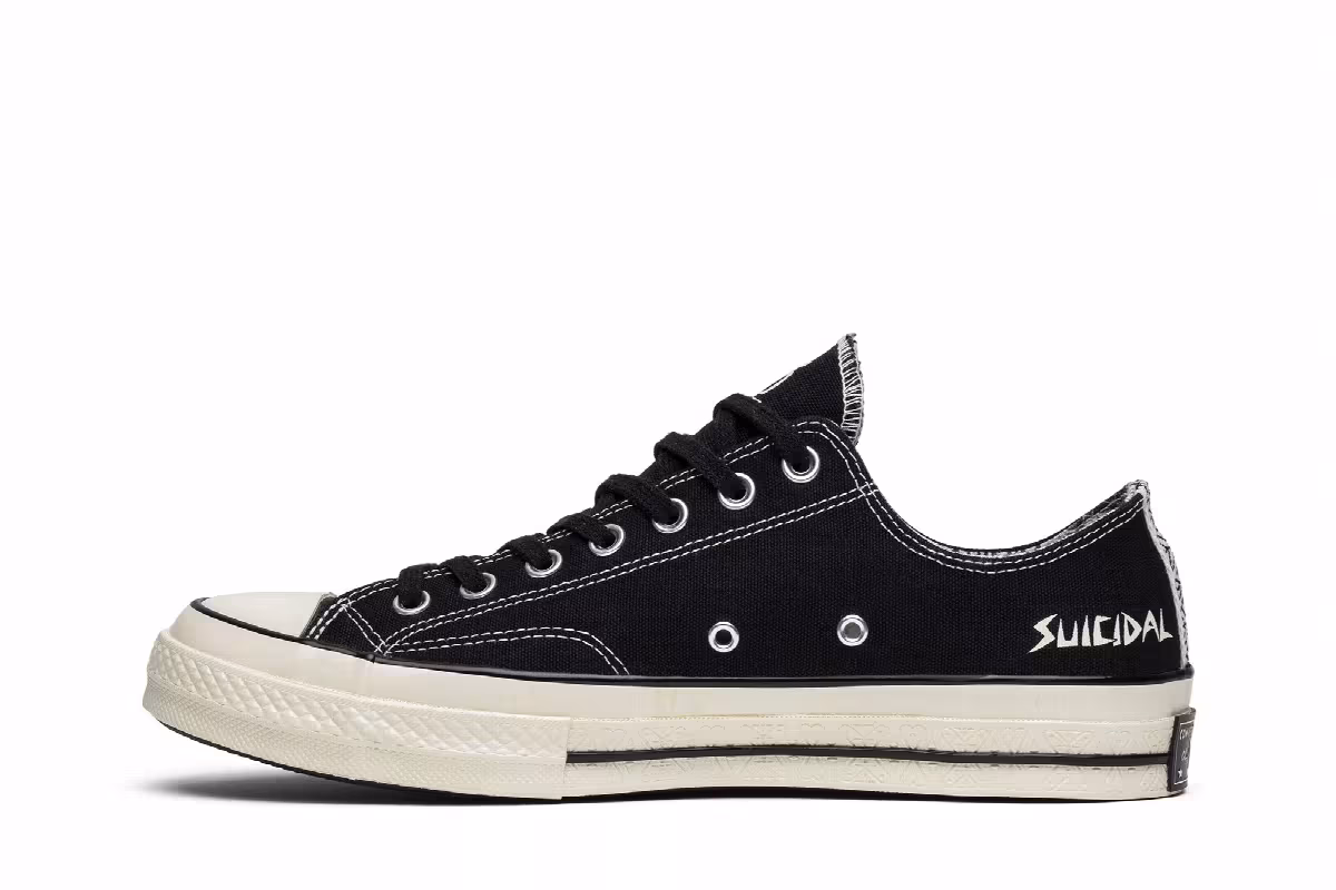 Suicidal Tendencies x Converse Chuck 70 OX Black White, view 4