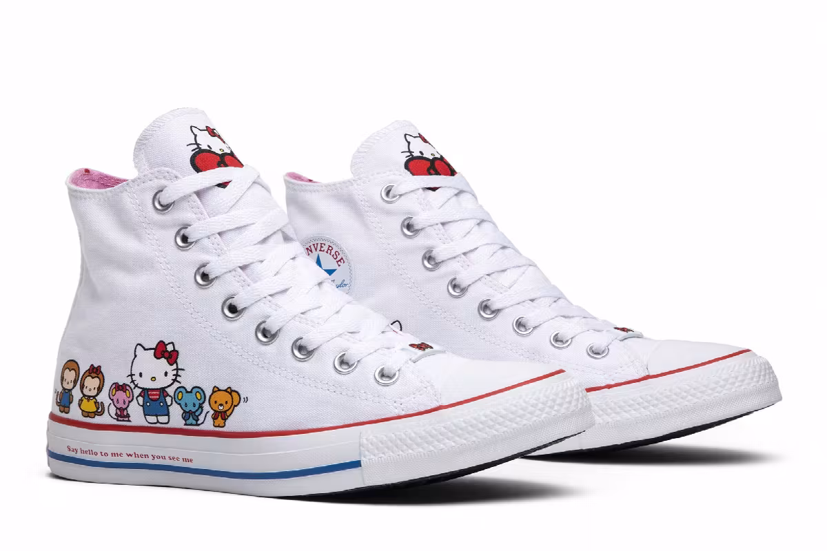 Hello Kitty x Converse Chuck Taylor All Star Canvas Hi White, view 9