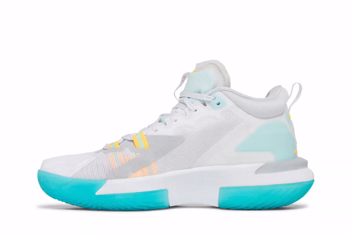 Air Jordan Zion 1 PF White Dynamic Turquoise, view 4
