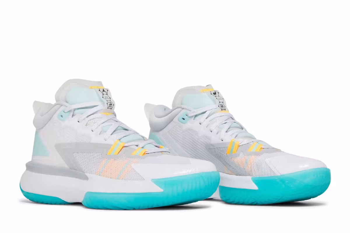 Air Jordan Zion 1 PF White Dynamic Turquoise, view 9