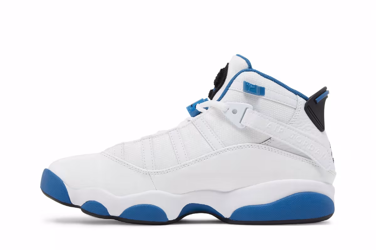 Air Jordan 6 Rings White Dark Marina Blue, view 4