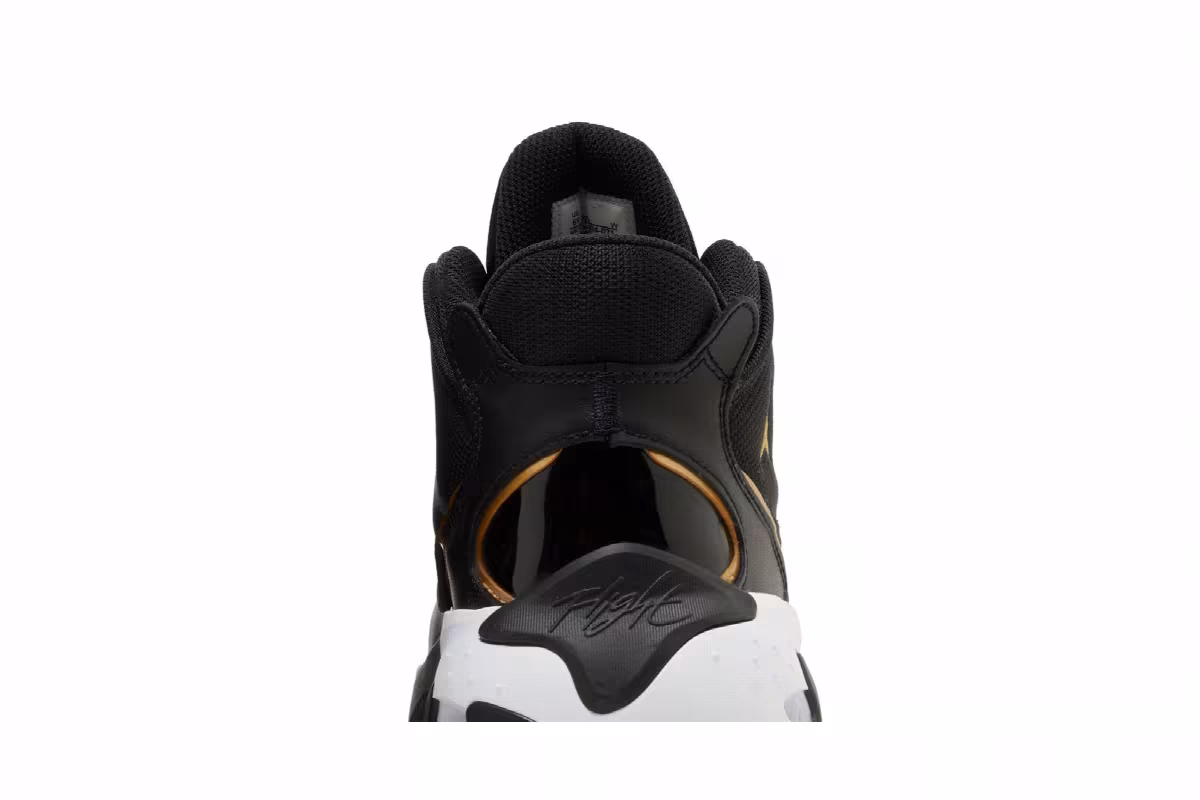 Air Jordan Max Aura 4 GS Black Metallic Gold, view 8