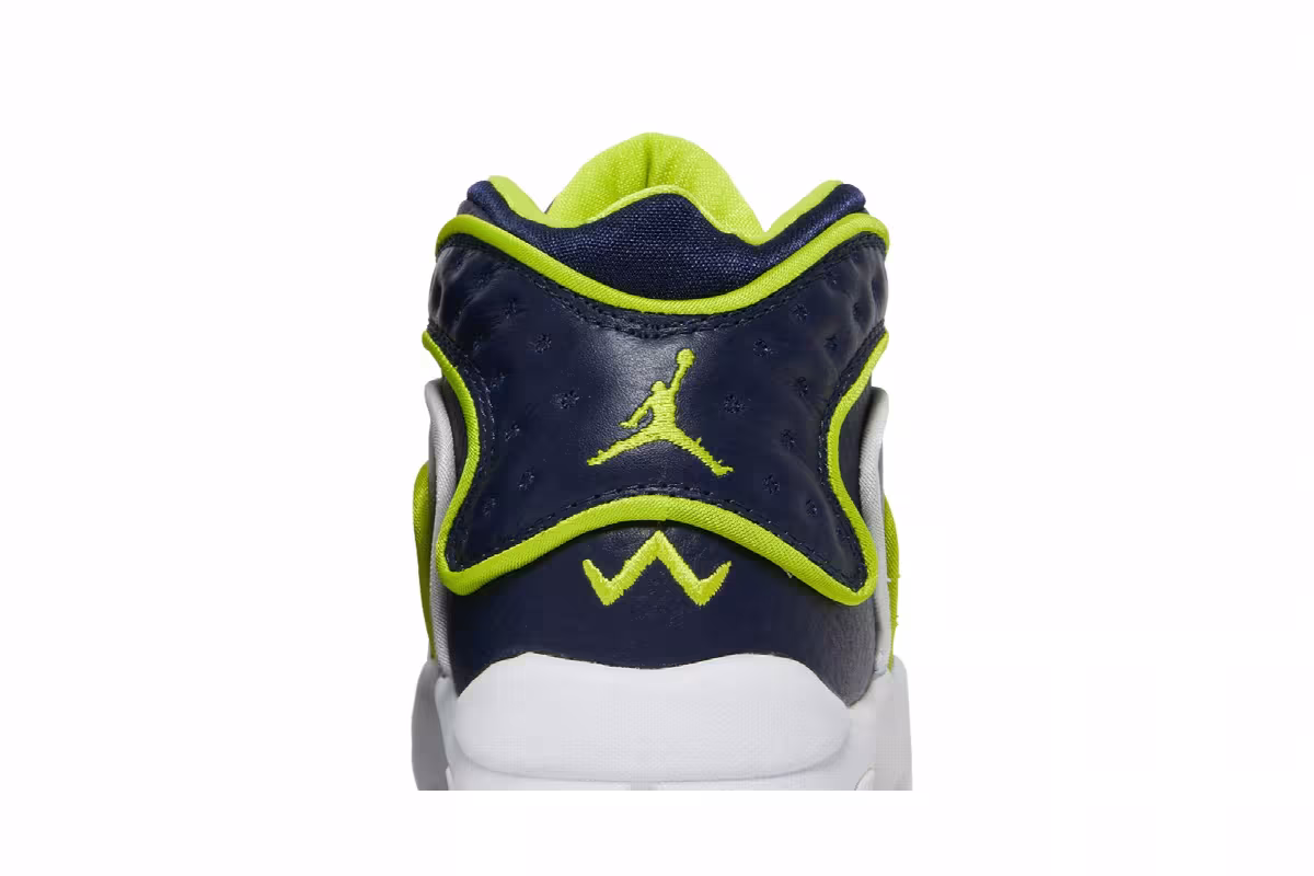 Women's Air Jordan OG College Navy Venom Green, view 8