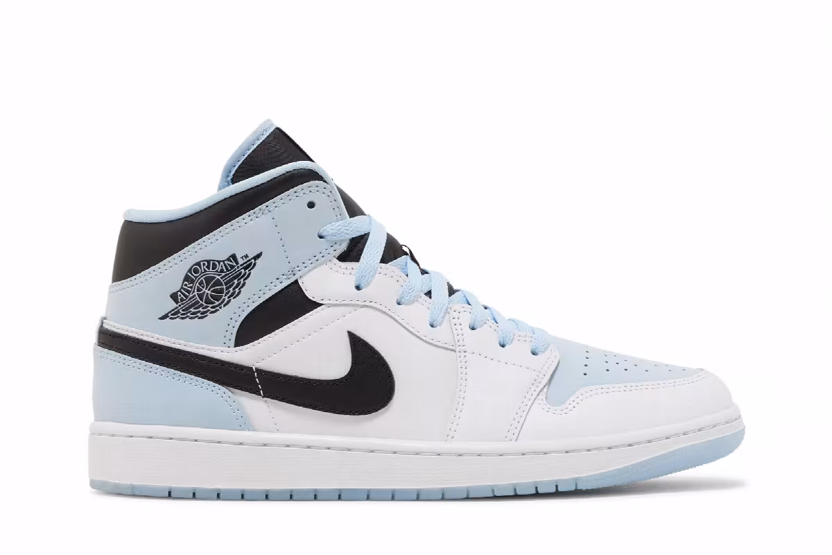 Air Jordan 1 Mid SE White Ice Blue, view 2