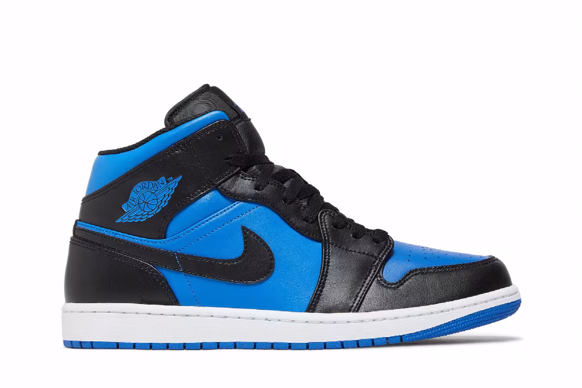 Air Jordan 1 Mid Black Royal Blue, view 2