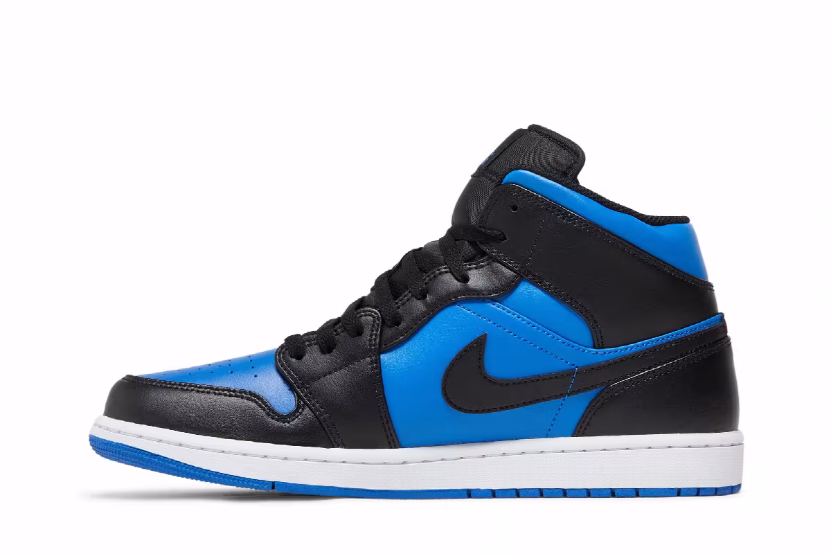 Air Jordan 1 Mid Black Royal Blue, view 4
