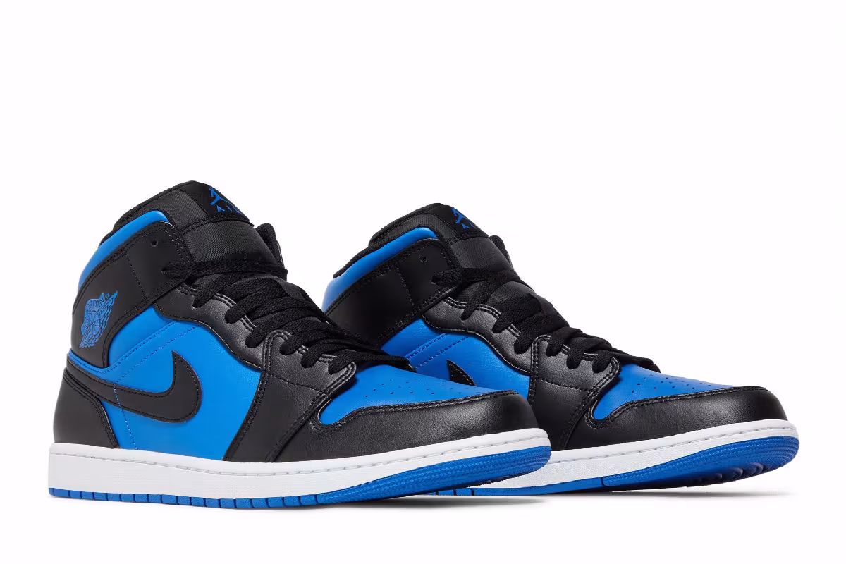 Air Jordan 1 Mid Black Royal Blue, view 9