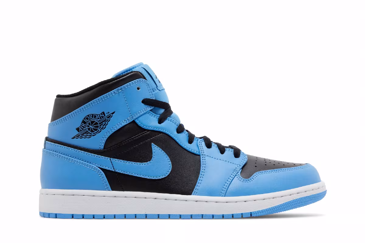 Air Jordan 1 Mid University Blue Black, view 2