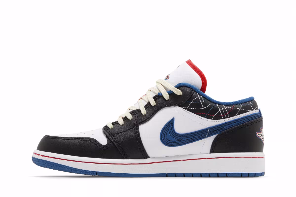 Air Jordan 1 Low SE Industrial Blue Sashiko, view 4