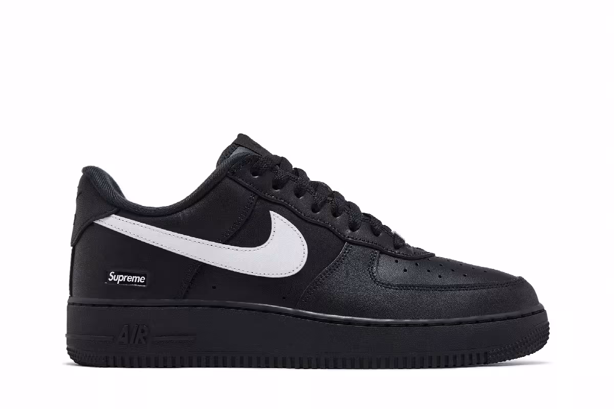 Supreme x Nike Air Force 1 Low Box Logo - Black White, view 2