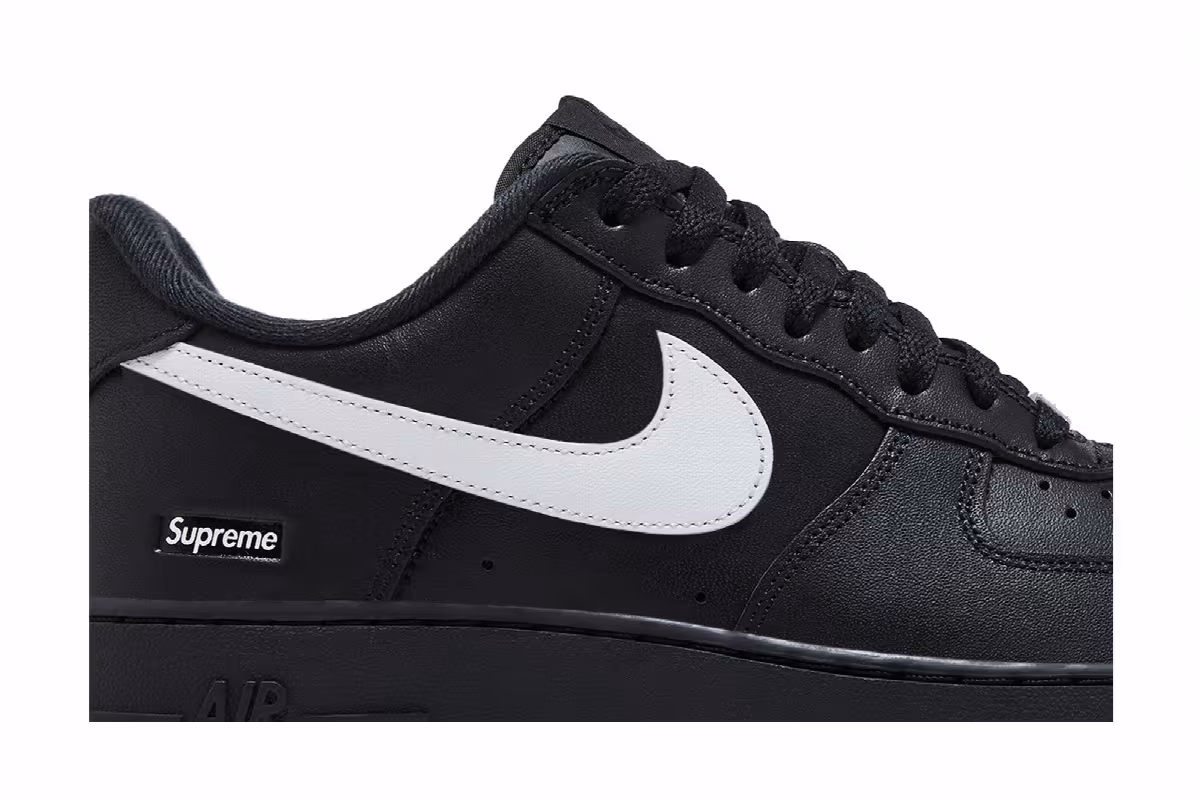 Supreme x Nike Air Force 1 Low Box Logo - Black White, view 3