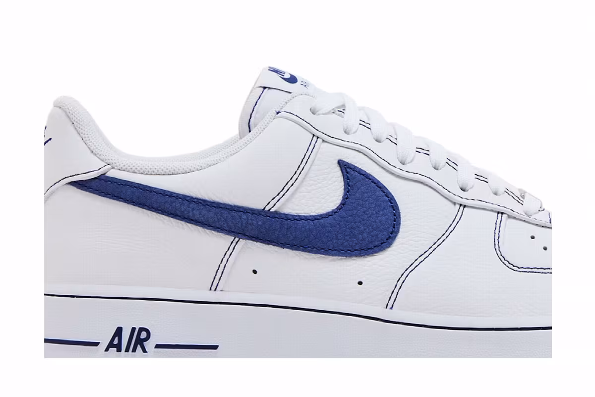 Nike Air Force 1 White Deep Royal, view 3
