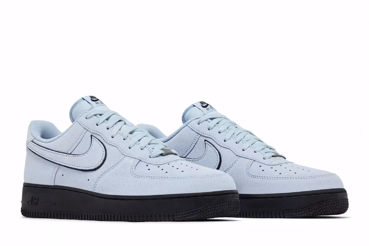 Nike Air Force 1 Light Armory Blue Suede, view 9