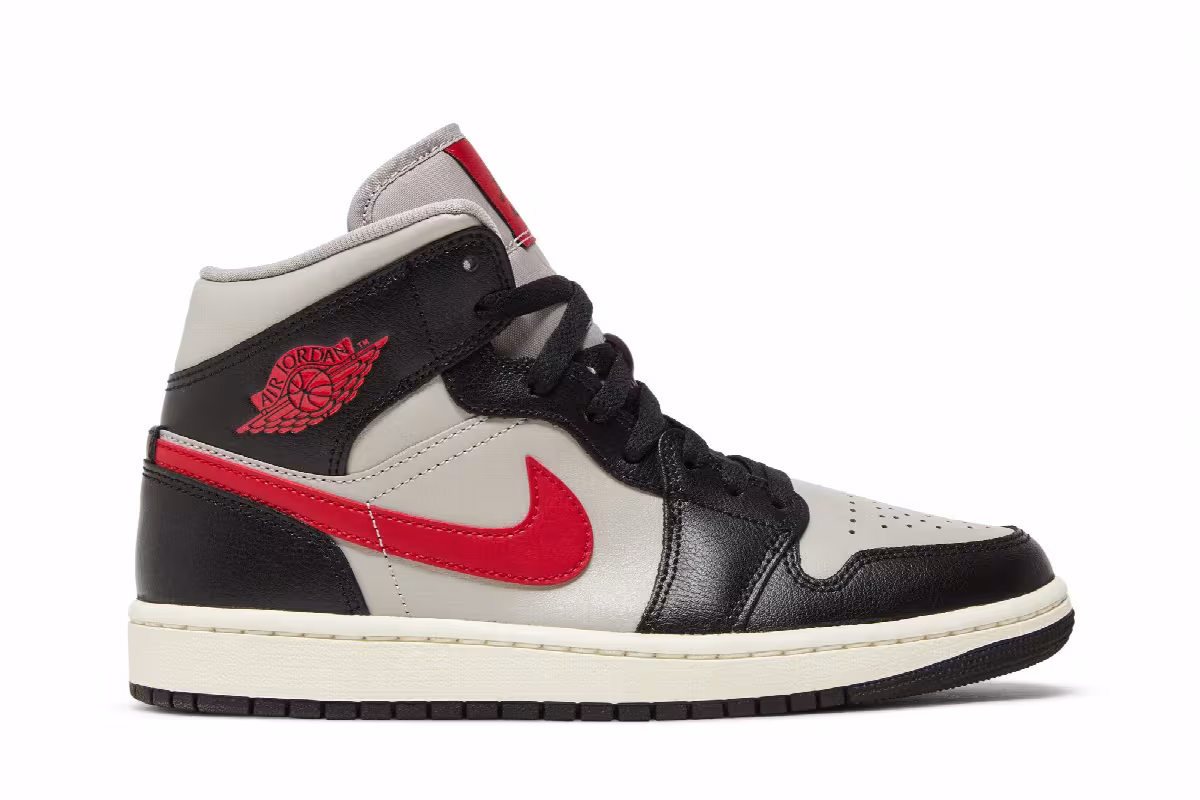 Women's Air Jordan 1 Mid Black College Grey, view 2