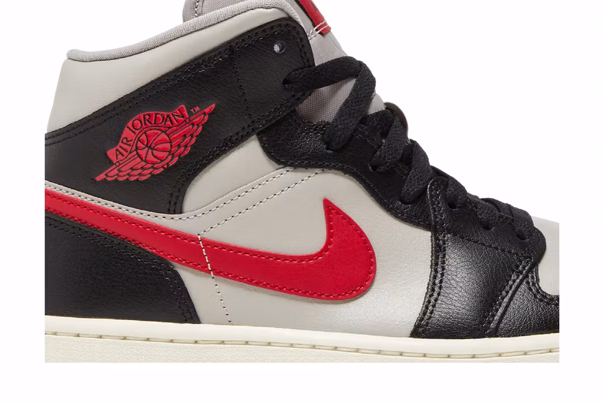 Women's Air Jordan 1 Mid Black College Grey, view 3