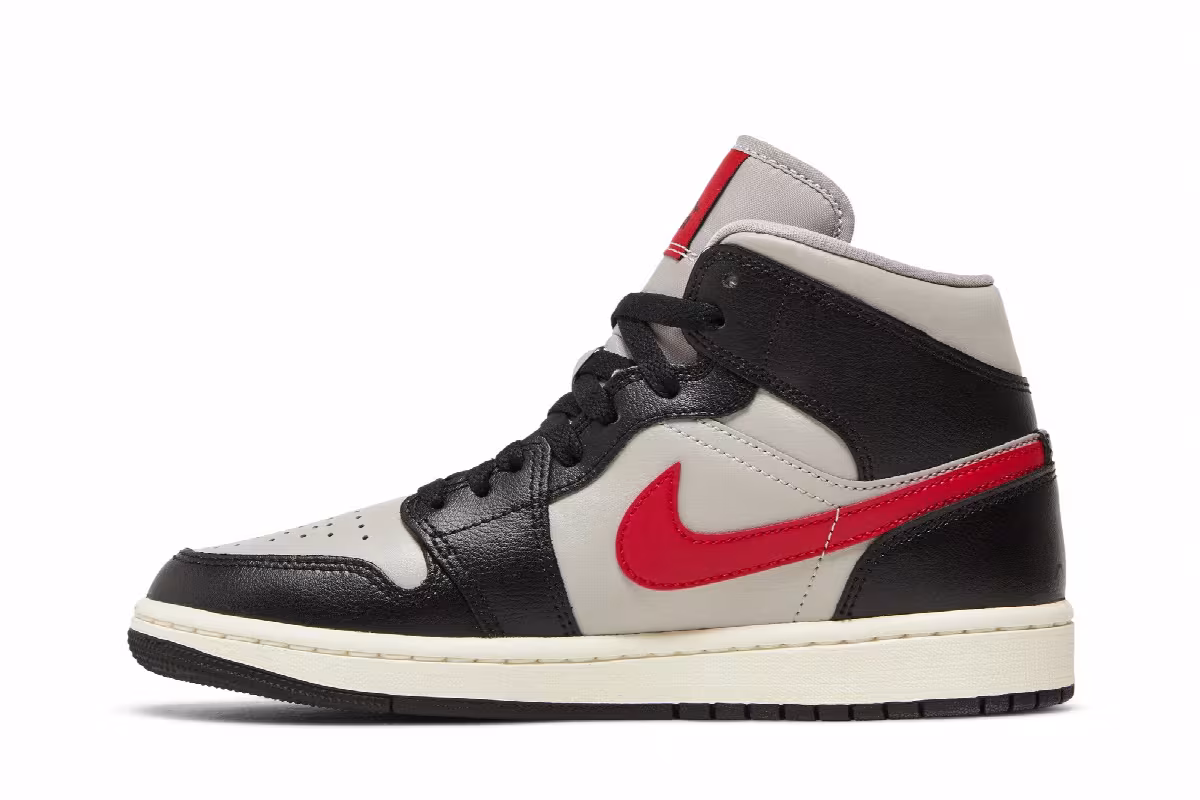 Women's Air Jordan 1 Mid Black College Grey, view 4