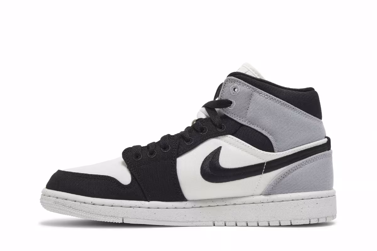Women's Air Jordan 1 Mid SE Light Steel Grey Canvas, view 4
