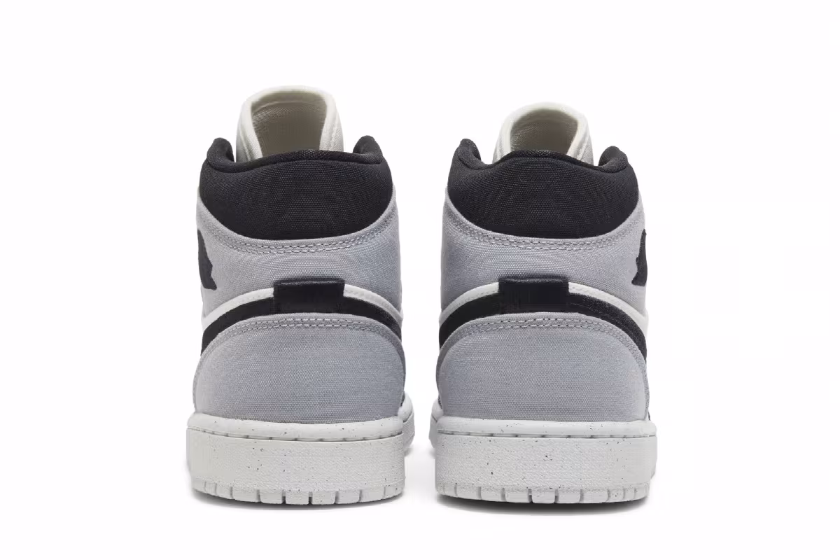 Women's Air Jordan 1 Mid SE Light Steel Grey Canvas, view 7