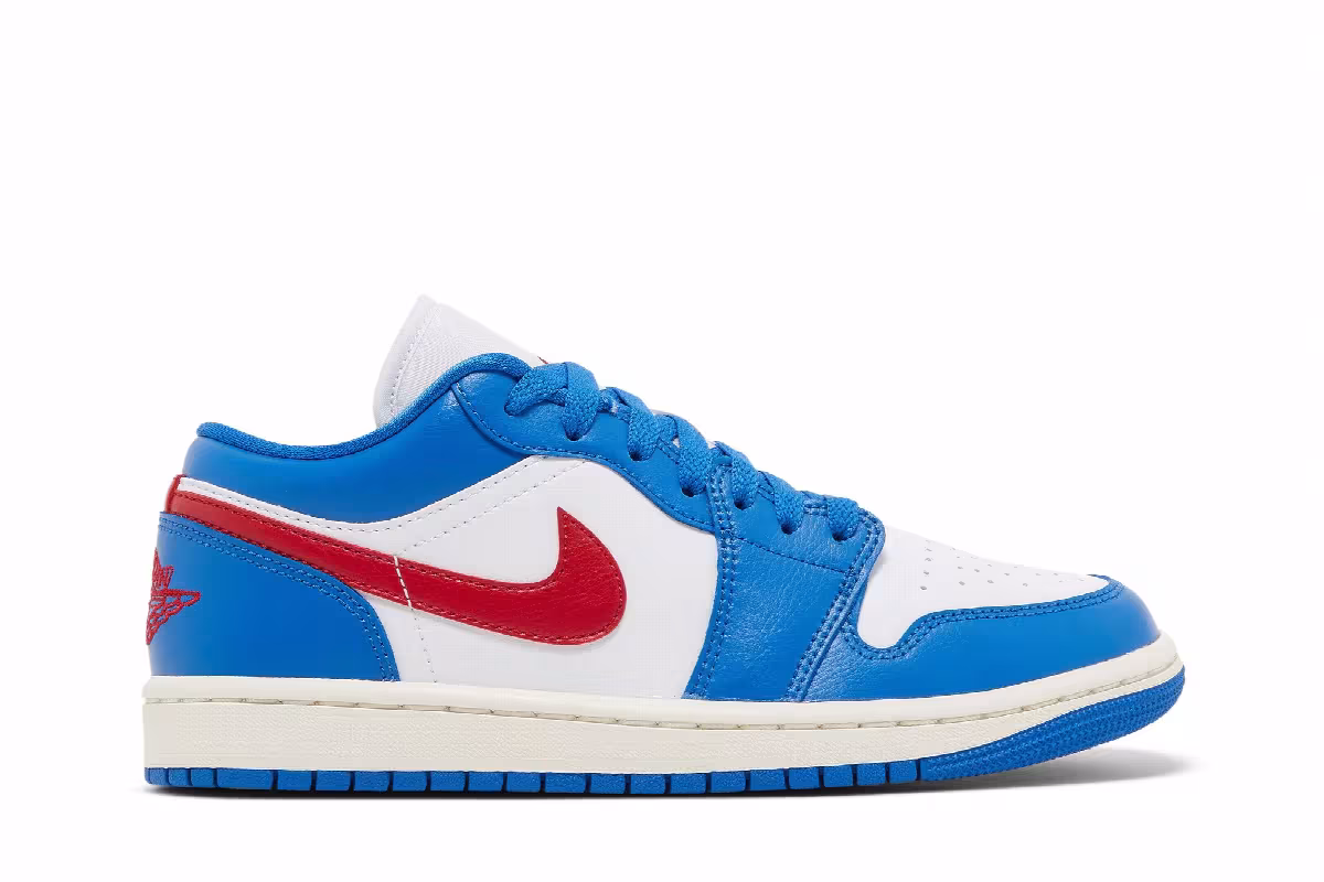Women's Air Jordan 1 Low Sport Blue Gym Red, view 2