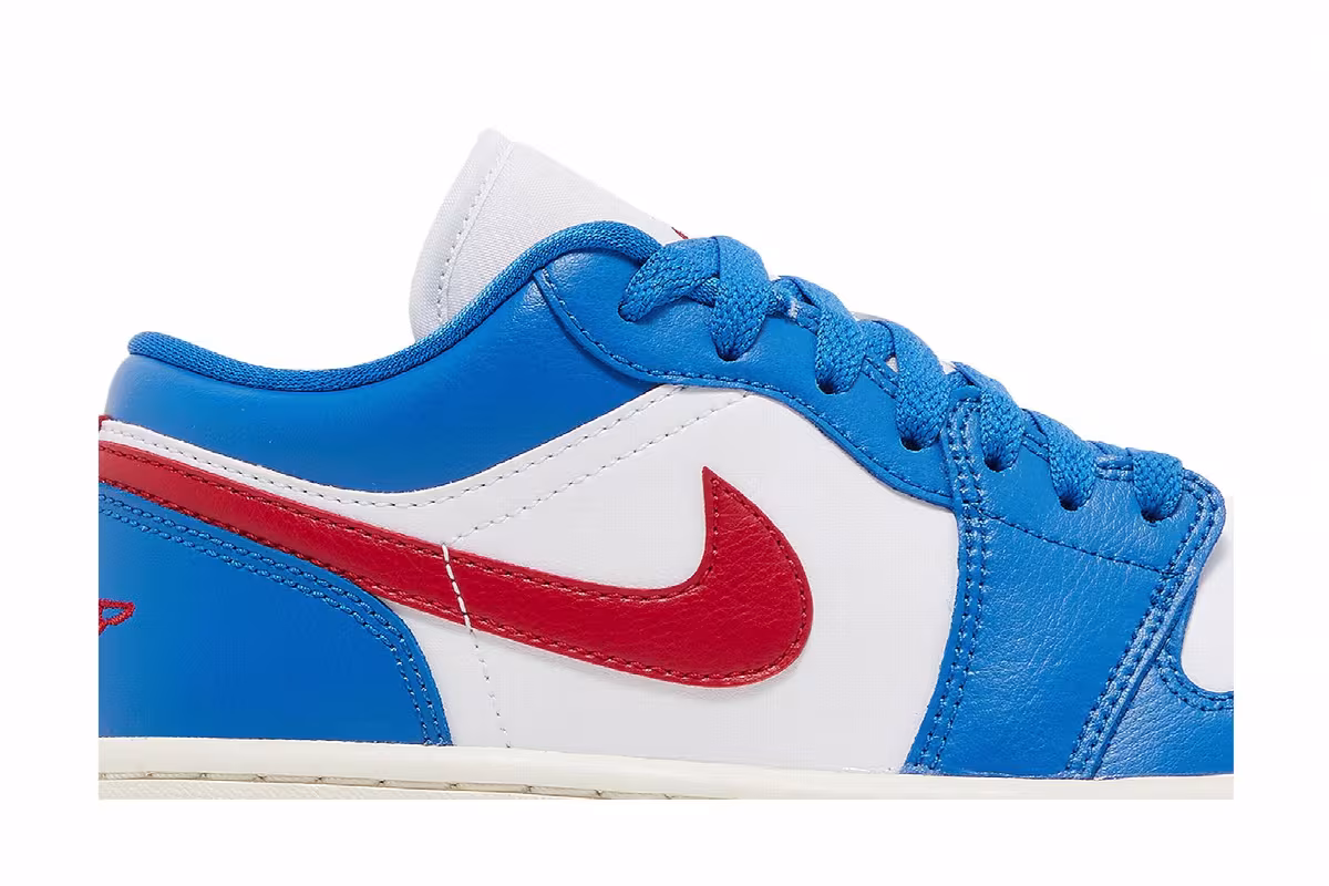 Women's Air Jordan 1 Low Sport Blue Gym Red, view 3