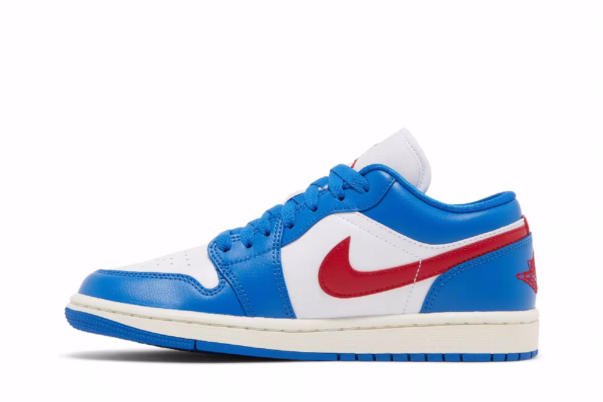 Women's Air Jordan 1 Low Sport Blue Gym Red, view 4