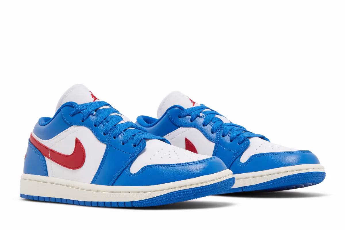 Women's Air Jordan 1 Low Sport Blue Gym Red, view 9