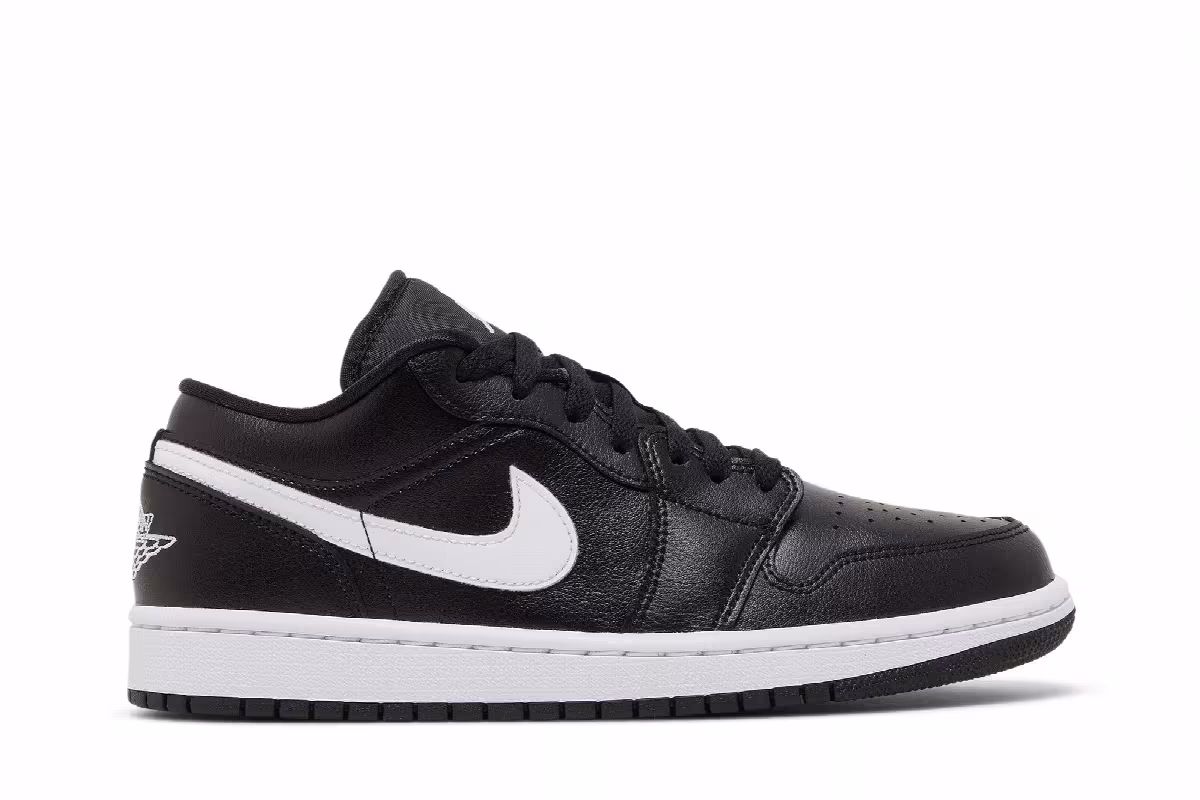 Women's Air Jordan 1 Low Black White, view 2