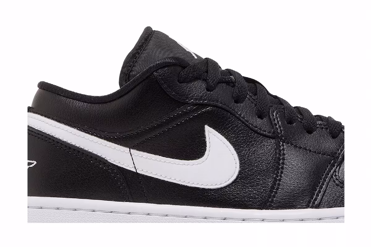 Women's Air Jordan 1 Low Black White, view 3