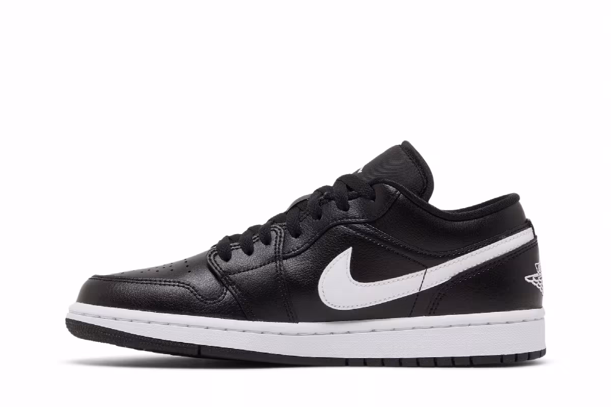 Women's Air Jordan 1 Low Black White, view 4