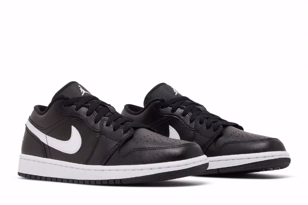 Women's Air Jordan 1 Low Black White, view 9