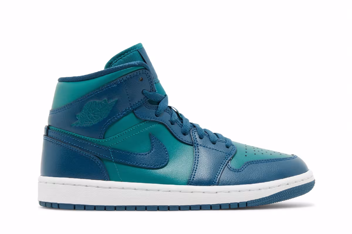 Women's Air Jordan 1 Mid Teal French Blue, view 2