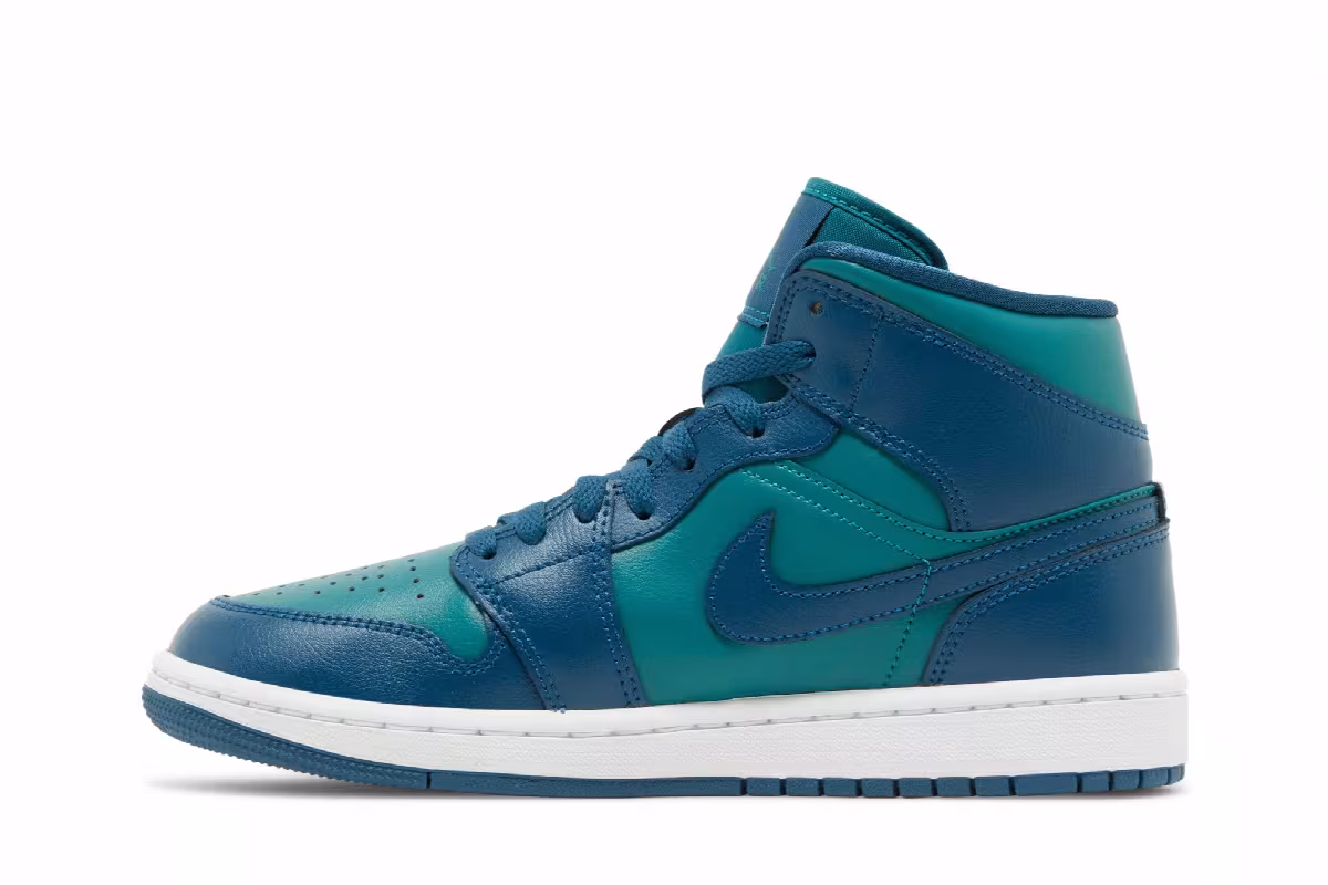 Women's Air Jordan 1 Mid Teal French Blue, view 4