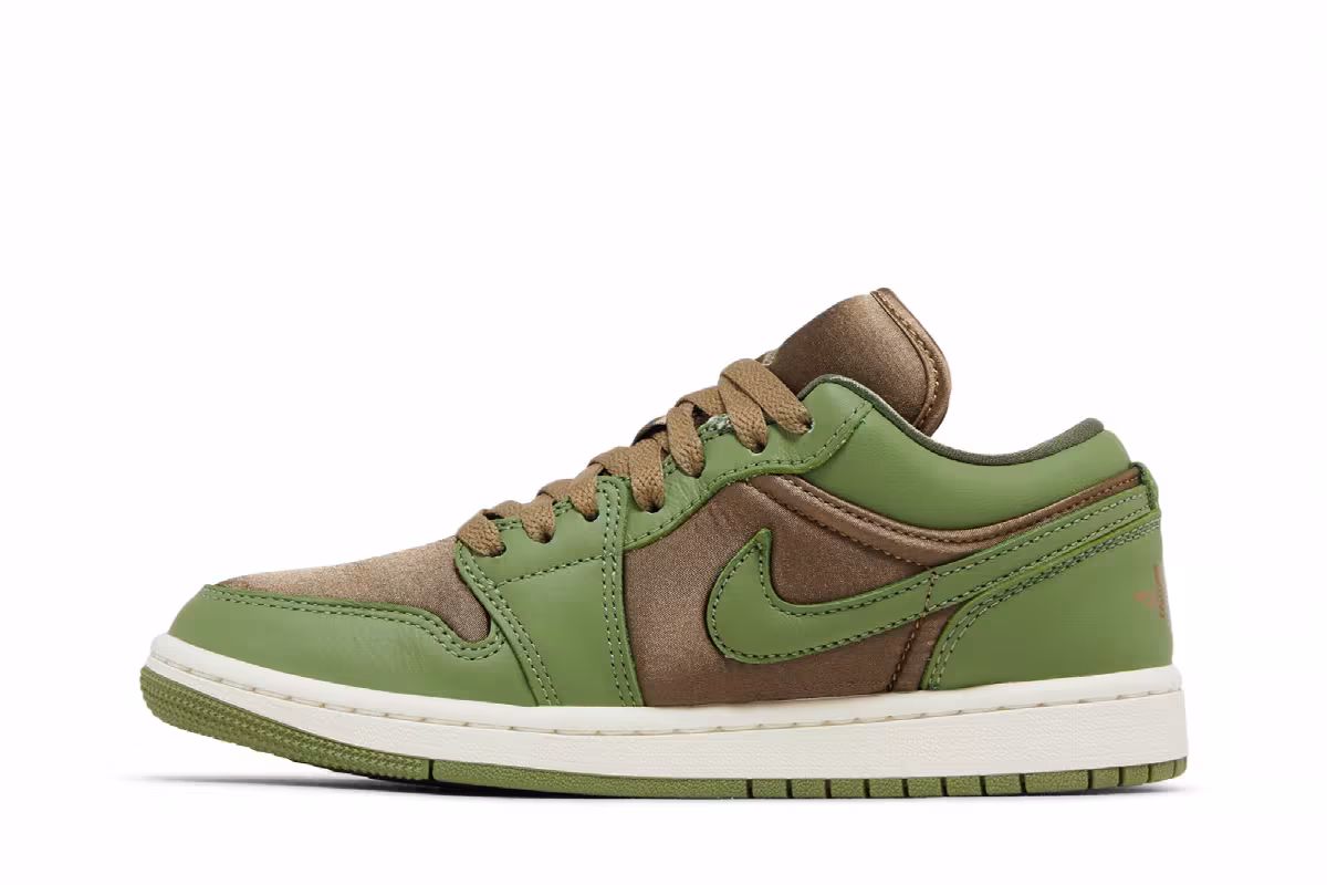 Women's Air Jordan 1 Low SE Olive Brown Kelp, view 4