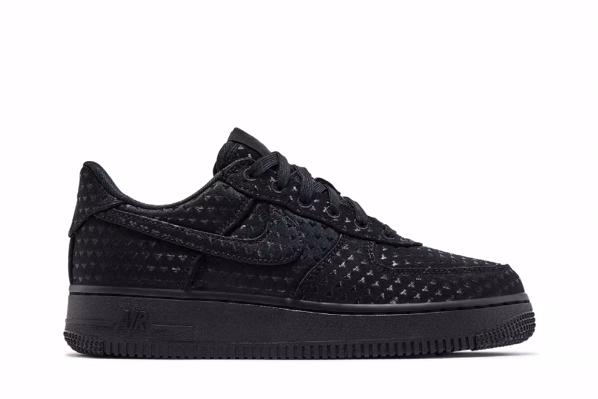 Nike Women's Air Force 1 Low Valentine's Day Triple Black 2026, view 2