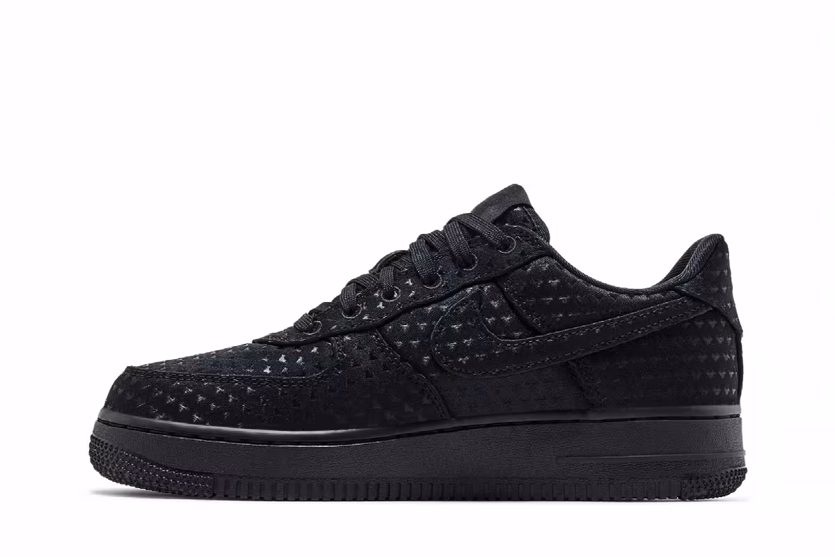 Nike Women's Air Force 1 Low Valentine's Day Triple Black 2026, view 4