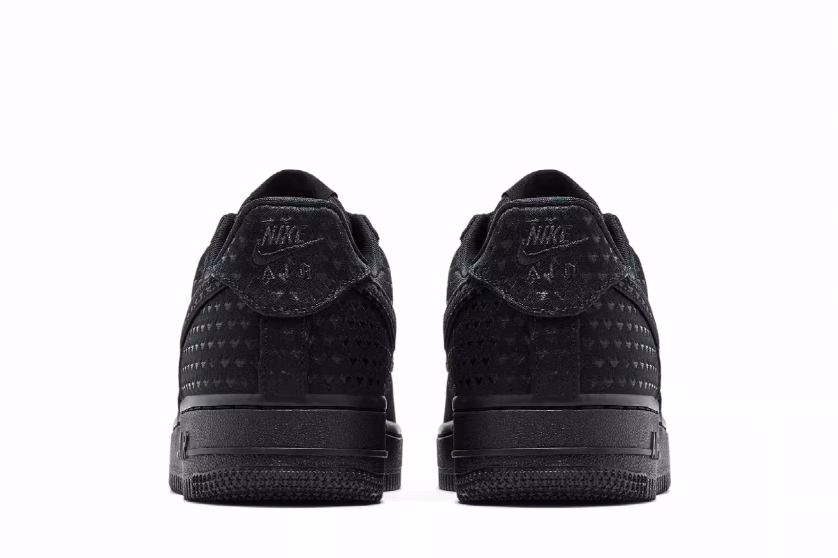 Nike Women's Air Force 1 Low Valentine's Day Triple Black 2026, view 7