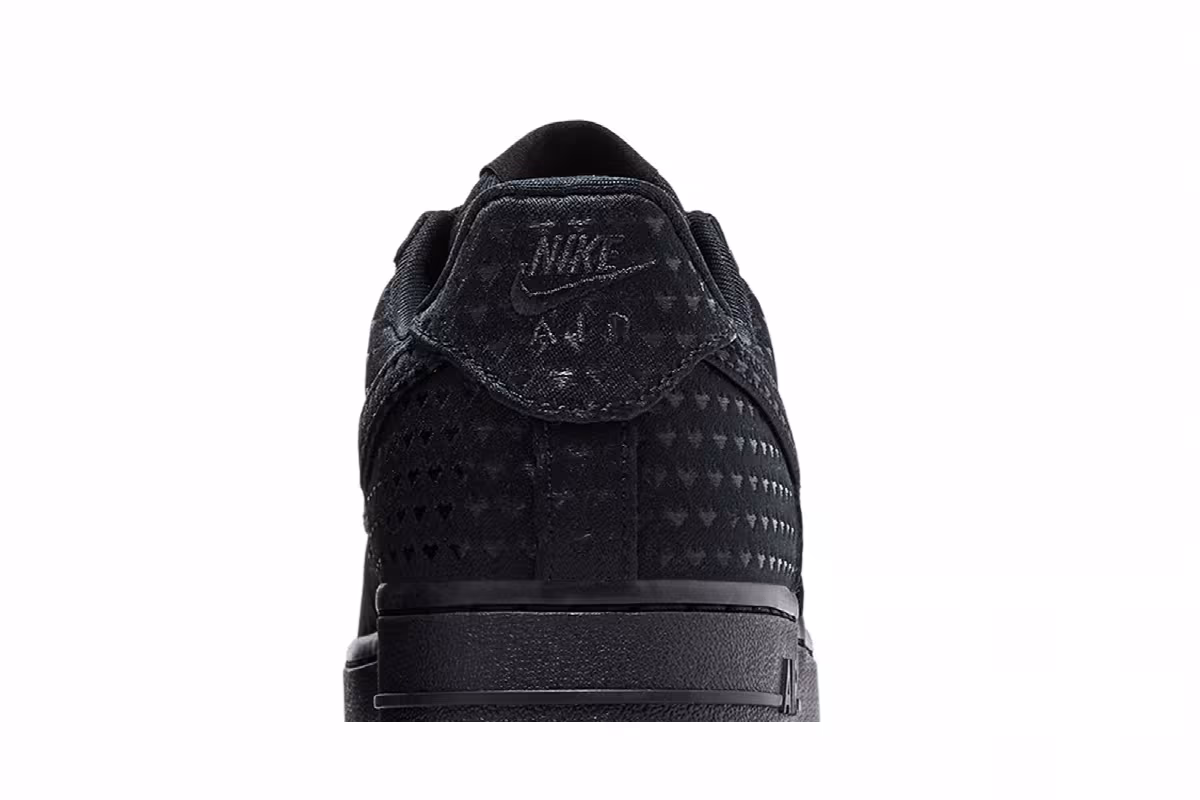 Nike Women's Air Force 1 Low Valentine's Day Triple Black 2026, view 8