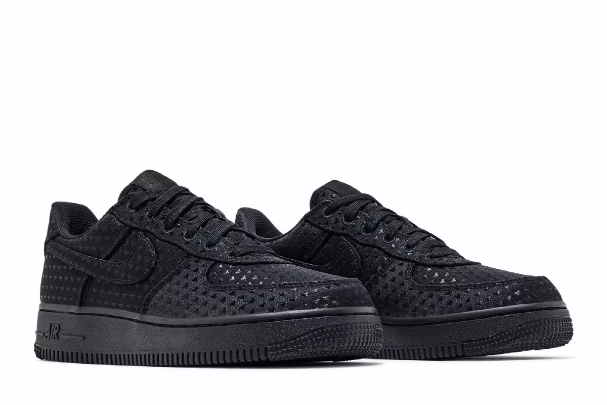 Nike Women's Air Force 1 Low Valentine's Day Triple Black 2026, view 9
