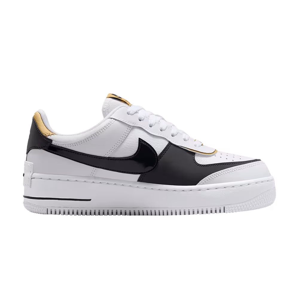 Nike Women's Air Force 1 Shadow White Black Metallic Gold
