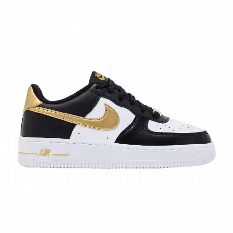 Nike Air Force 1 GS 'Black White Metallic Gold'