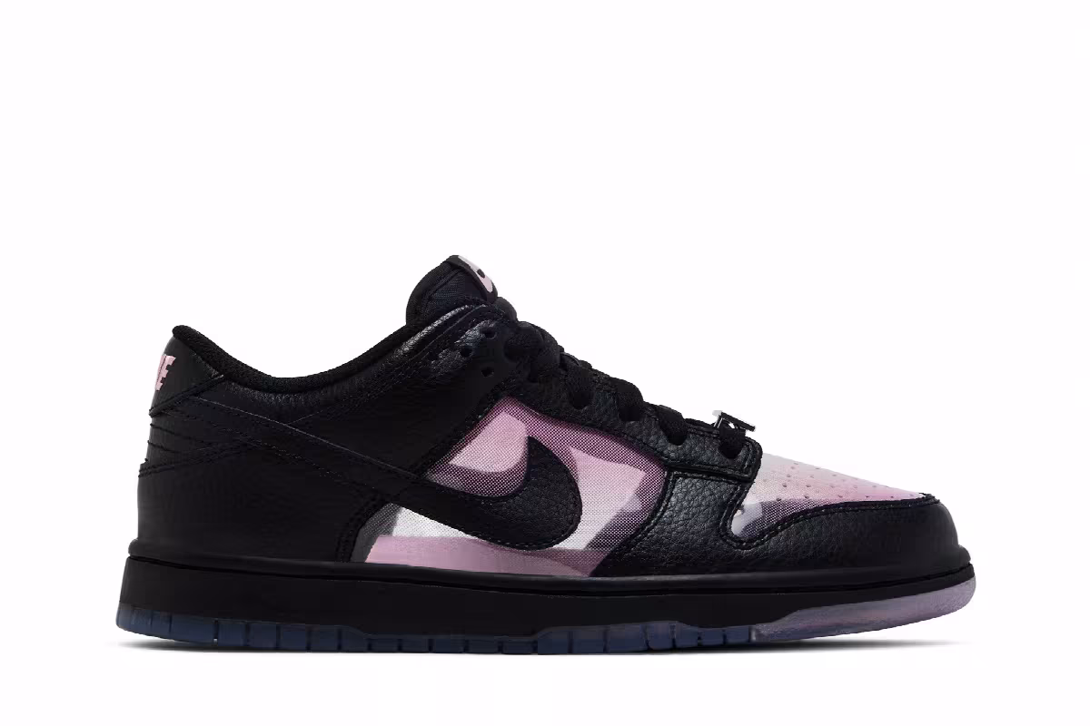 Nike Dunk Low Black Pink Rise, view 2