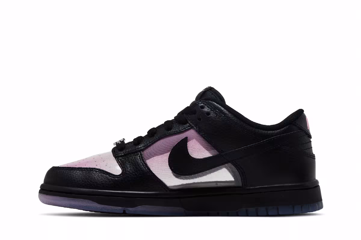 Nike Dunk Low Black Pink Rise, view 4