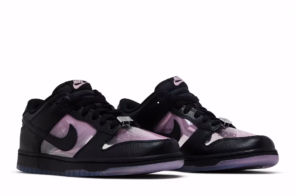 Nike Dunk Low Black Pink Rise, view 9