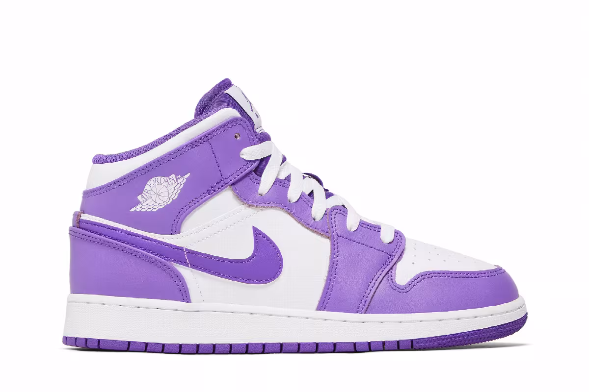 Air Jordan 1 Mid GS Purple Venom, view 2